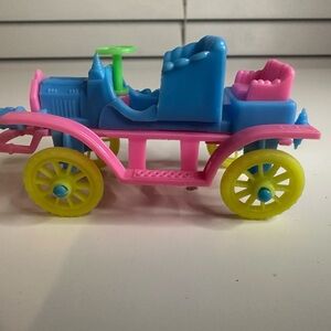Vintage 1968 Liddle Kidddles Rosemary Roadster Pink and Blue Car